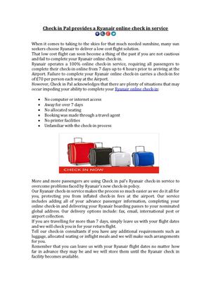 Check in Pal completes Easyjet passenger’s online check in