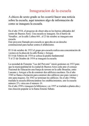 Inauguración de una escuela.