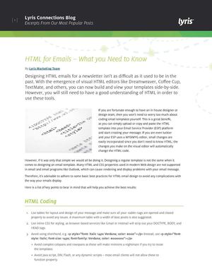 HTML for Emails – What you need to know | Lyris Blog