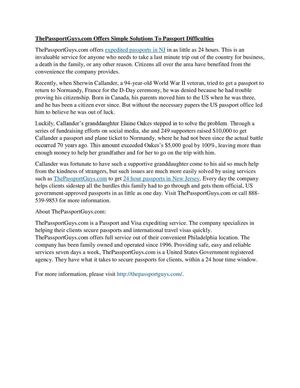 ThePassportGuys.com Offers Simple Solutions to Passport Difficulties