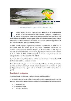 Calaméo - La Copa Mundial de la FIFA Brasil 2014
