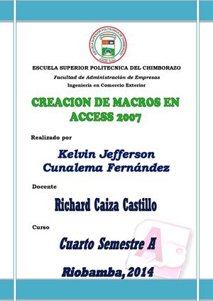 Creación de Macros en Access 2007