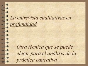 La entrevista cualitativa en profundidad