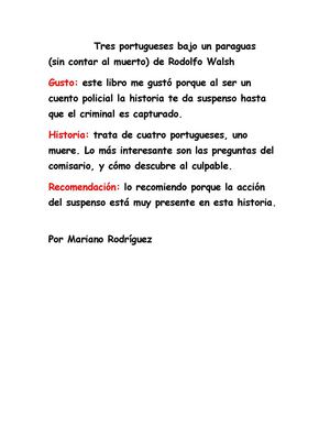 Reseña: Tres portugueses bajo un paraguas (sin contar el muerto) por Mariano R.