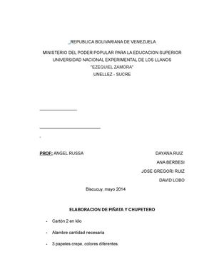 ELABORACIÓN DE UNA PIÑATA 