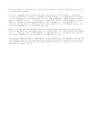 Bhasin Group Mist Avenue Noida