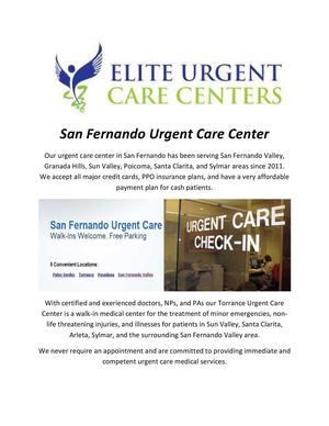 Elite Urgent Care Centers - San Fernando Valley