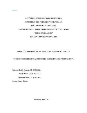 Ruta Turistica Municipio Sucre-Biscucuy-Portuguesa UNELLEZ