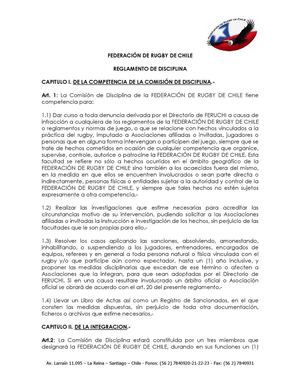 Reglamento Comité de Disciplina