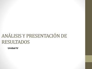 Análisis y presentación de resultados 