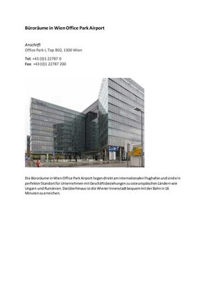 Wegbeschreibung zum Office Park Wien