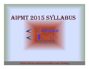 AIPMT Syllabus by entranceindia