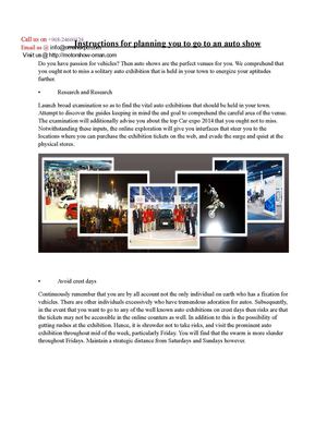 Instructions for planning you to go to an auto show