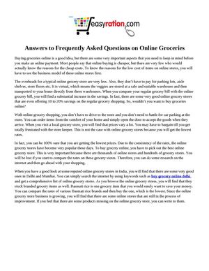 Answers to Frequently Asked Questions on Online Groceries