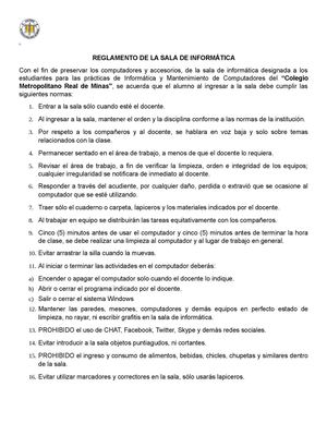 Normas Sala Informática