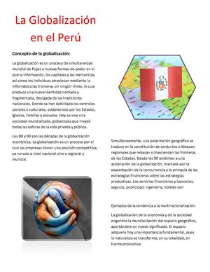 El perú en el proceso de la Globalización