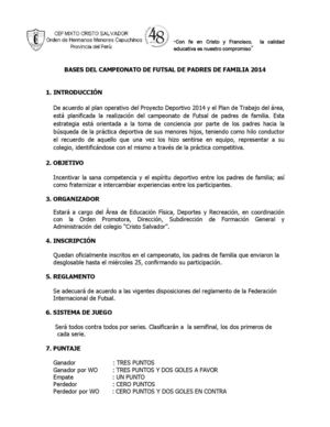 Bases y Fixture Campeonato Padres de Familia