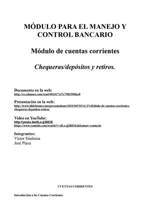 Módulo de Cuentas Corrientes en Software mónica 8.5