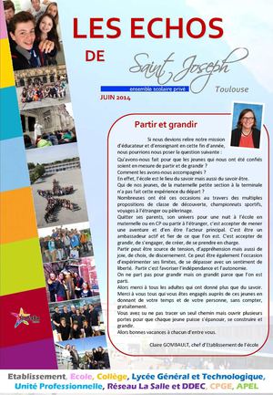 ECHOS de Saint Joseph Toulouse Juin 2014