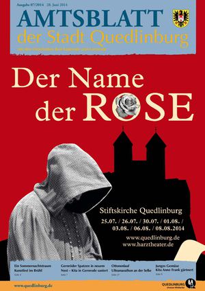 Amtsblatt 07/2014 der Stadt Quedlinburg mit den Ortschaften Bad Suderode und Gernrode vom 28. Juni 2014