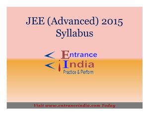 JEE Advanced Syllabus by Entranceindia