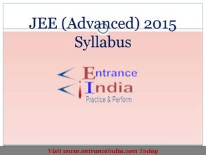 JEE Advanced Syllabus by Entranceindia