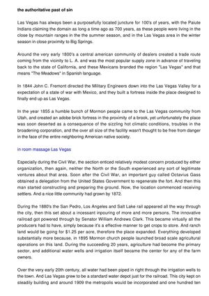 Where has Las Vegas come from? How exactly did it get started?