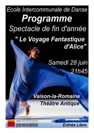 Programme du spectacle de danse du 28 juin 2014