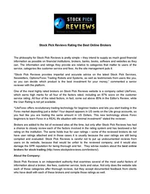 Stock Pick Reviews Rating the Best Online Brokers
