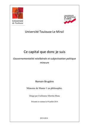 Ce capital que donc je suis