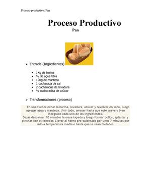 Proceso productivo: Pan