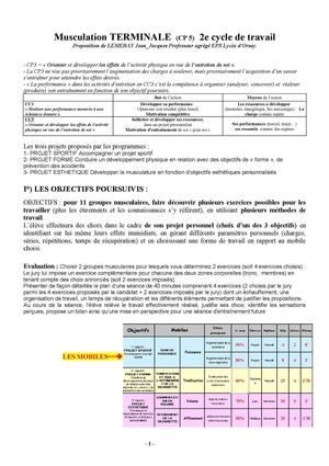 Propositions CYCLE pour TERMINALE