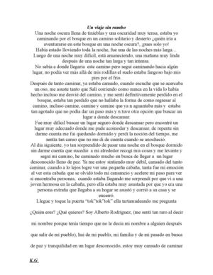 CUENTO  "Un Viaje Sin Rumbo"