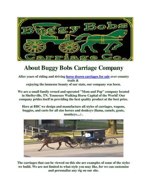 Horse Cart Sale : Buggy Bobs Carriage Co.