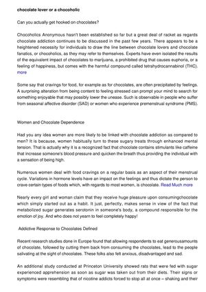  Chocolate Lover or  Chocoholic?