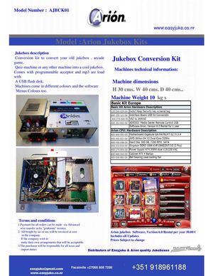 Arion Jukebox D.I.Y.Kits Brochure