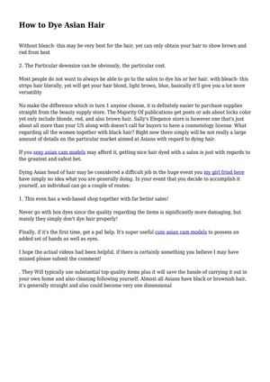 How to Dye Asian Hair