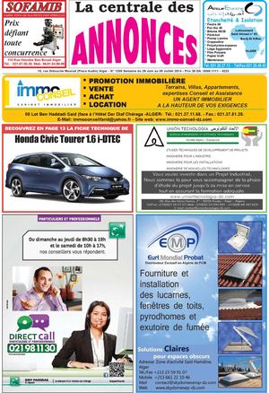 La centrale des Annonces N°1205 Semaine du 29 au 05 Juillet 2014