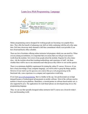  Lеаrn Java Web Programming  Lаnguаgе 