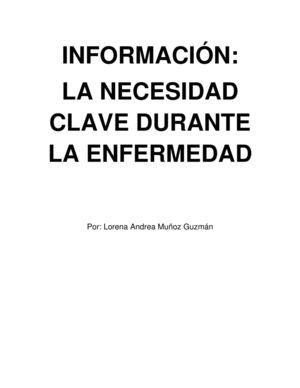 Información: la necesidad clave durante la enfermedad
