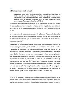 El aula como escenario didactico.