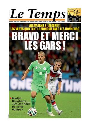 Le Temps d'Algérie Edition du Mardi 01 Juillet 2014