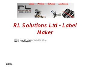RL Solutions Ltd - Label Makers - www.rlsltd.co.uk