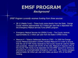 Emergency Medical Services Fund Presentation