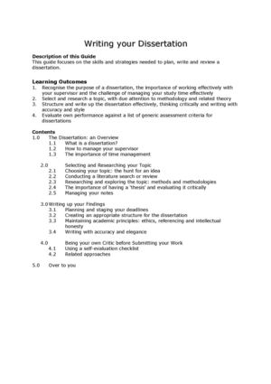 Steps for Writing a Dissertation