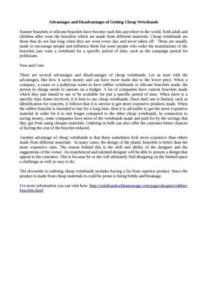 Advantages and Disadvantages of Getting Cheap Wristbands