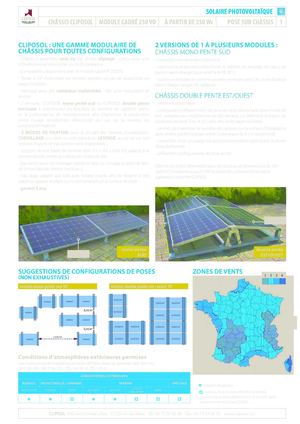 Structure pour panneau photovoltaique sur Châssis CLIPOSOL