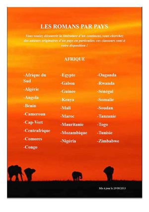 Littérature étrangère - romans par pays - Afrique