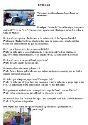 Entrevistas sobre a Copa do Mundo