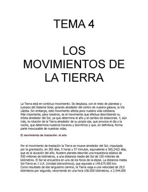 Movimientos de la Tierra.